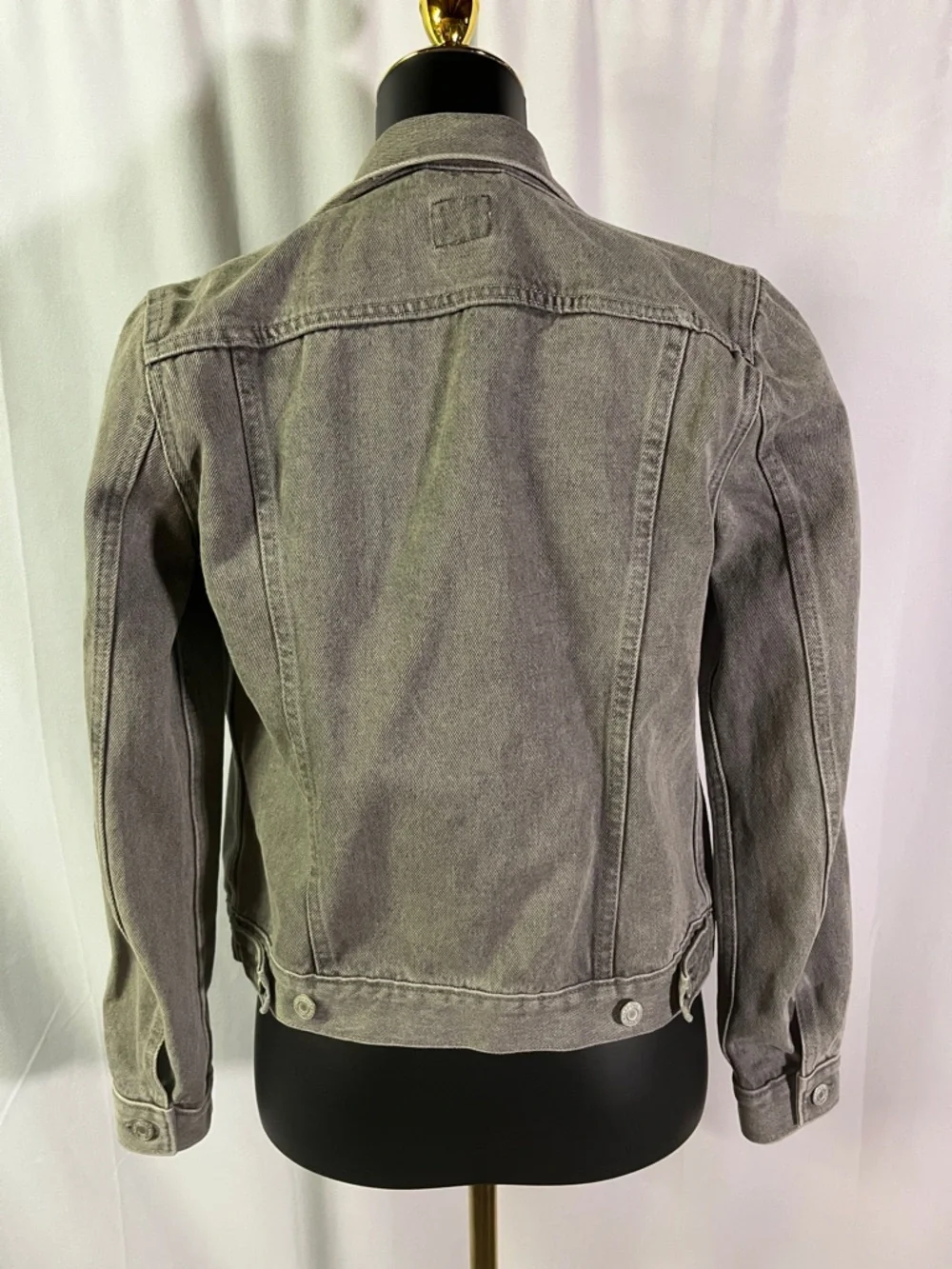 Gap Washed Grey Icon Cropped Denim Jacket - Picture 3 of 16